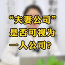 “夫妻公司”是否可视为一人公司？